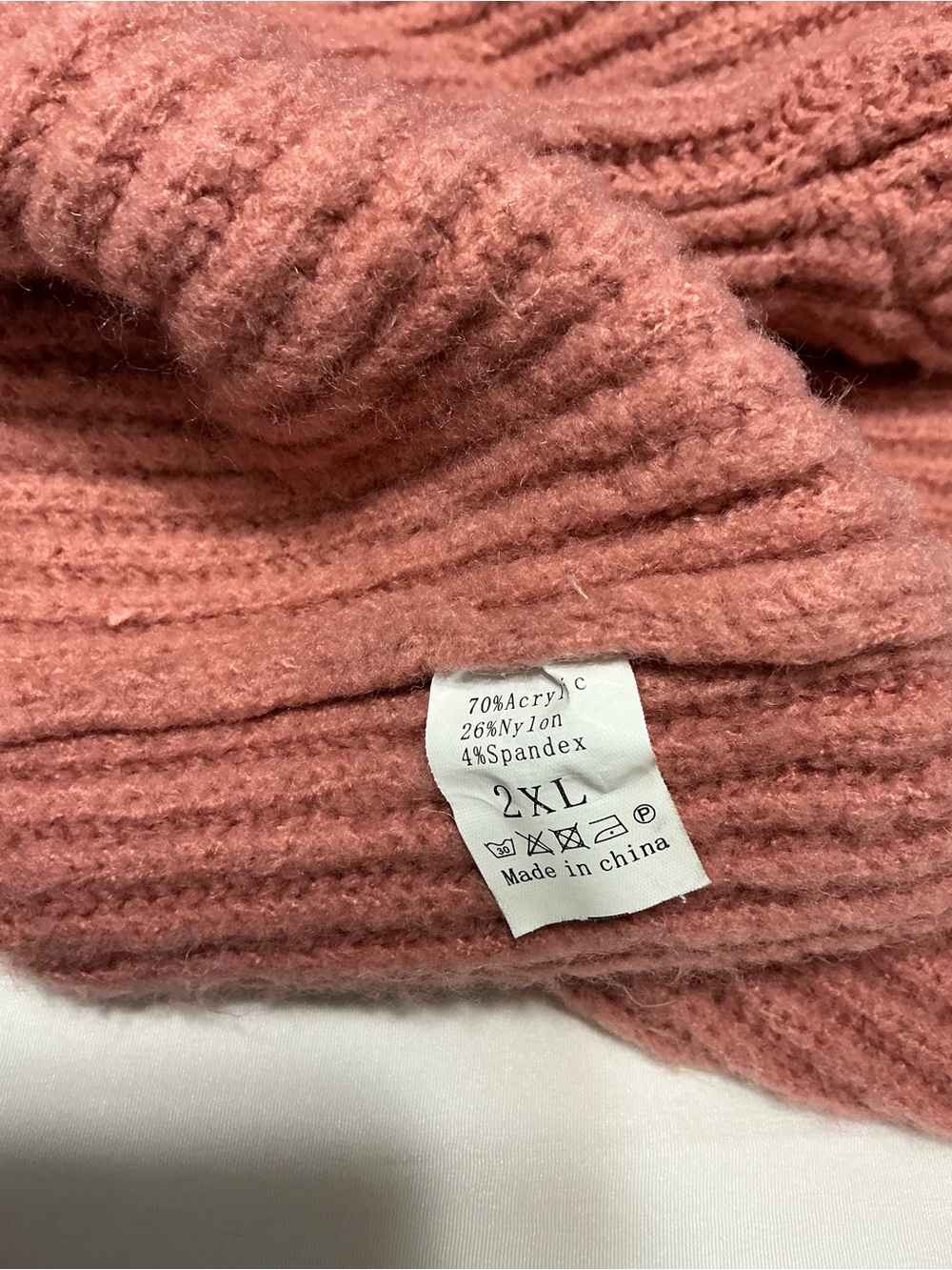 Oversized Quarter-Zip Ribbed Sweater - Dusty Rose - Picture 6 of 6